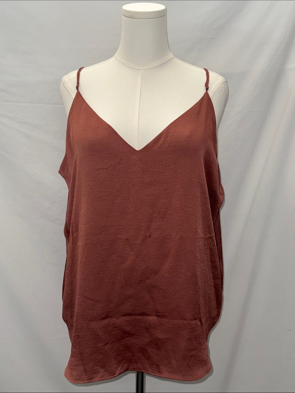 NWT Express Brown Satin V-Neck Camisole